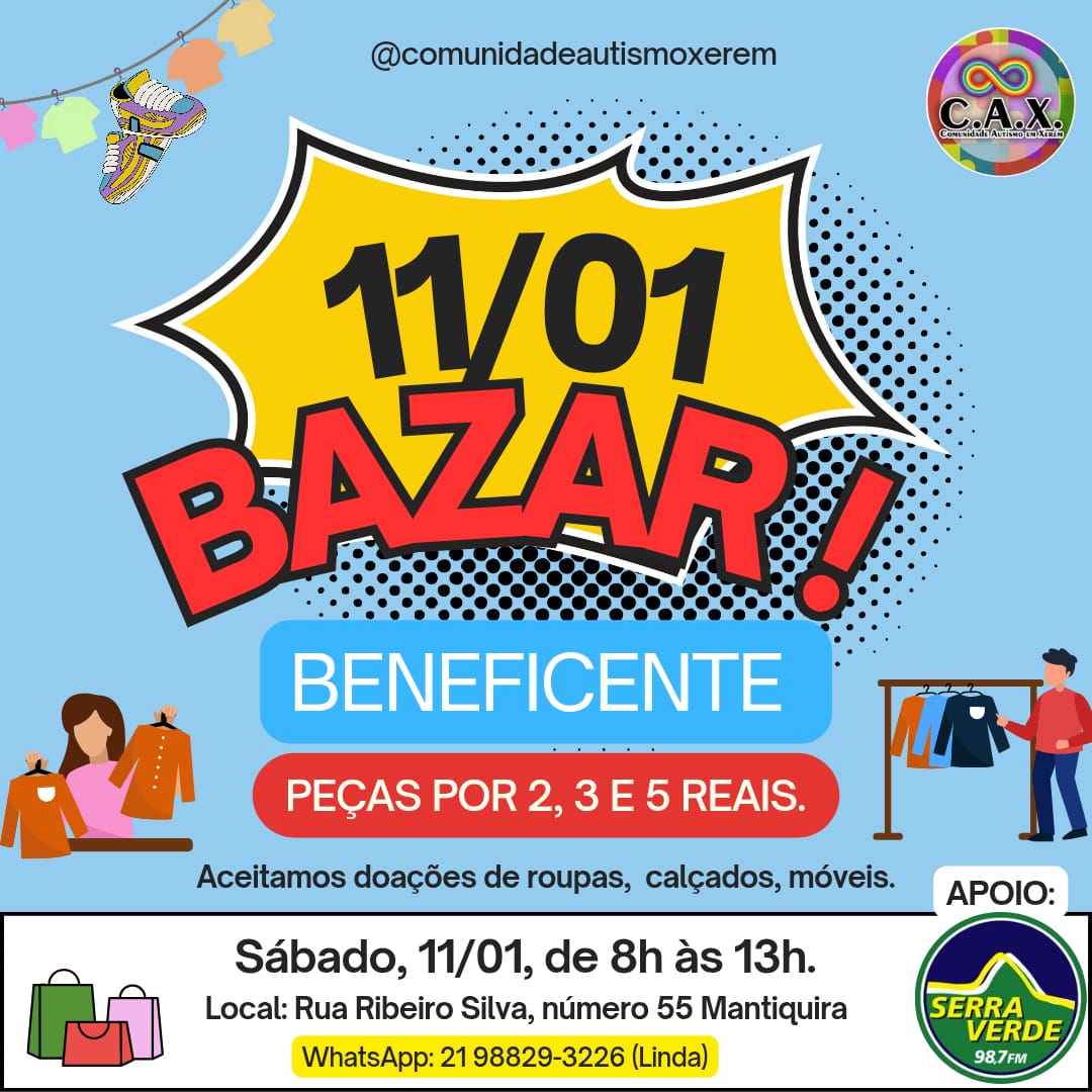 Comunidade Autismo em Xerém realiza bazar beneficente