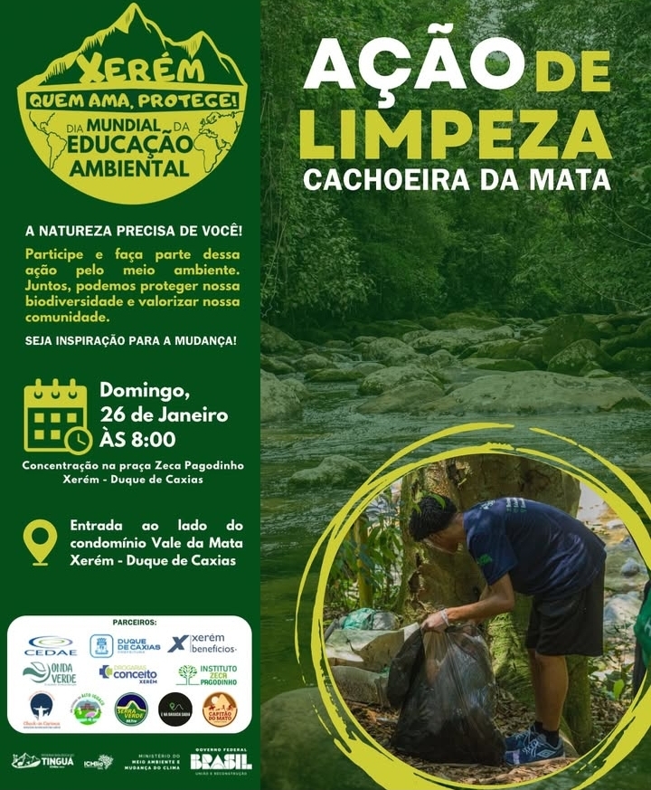 Rebio do Tinguá promove mutirão de limpeza em cachoeira de Xerém
